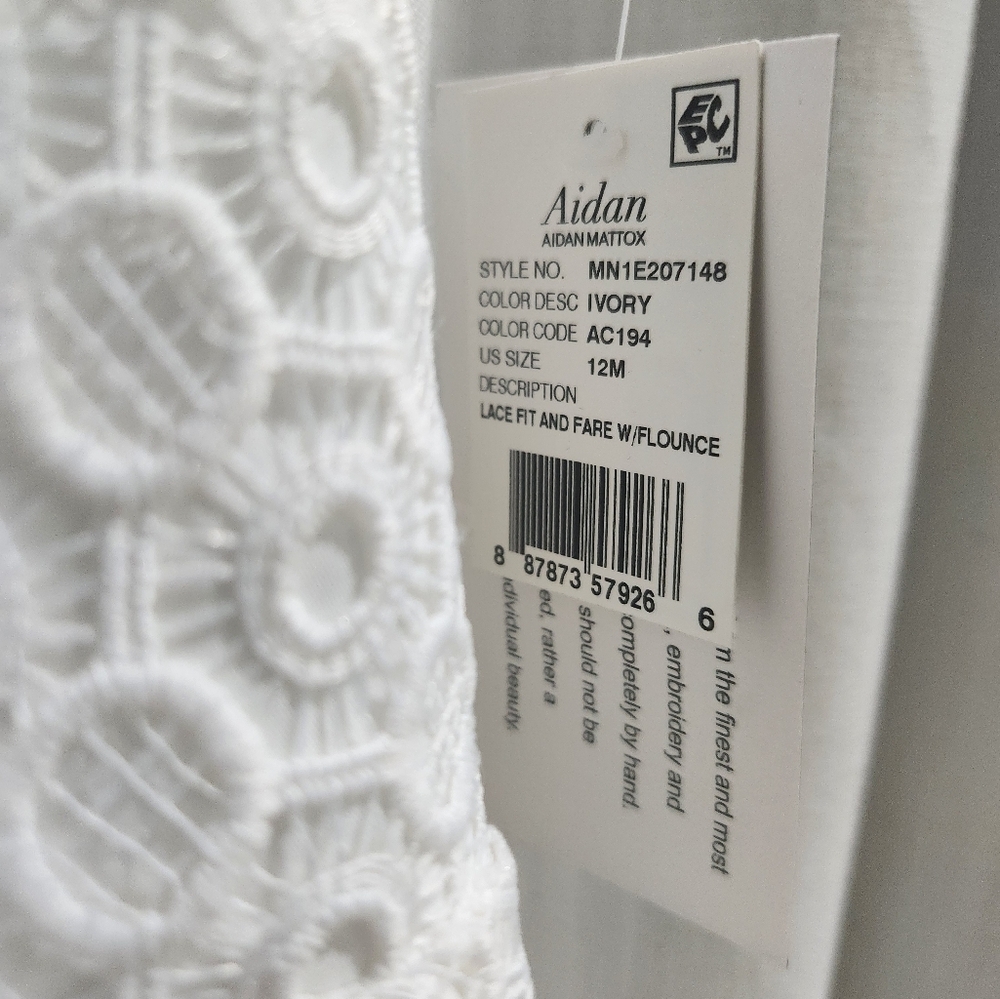 Nwt Aidan Mattox Eyelet Lace White Open Back Fit and Flare mini Dress 12 - Picture 6 of 8